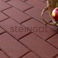 Тротуарная плитка Брусчатка Steingot Прямоугольник 200*100*60 Темно-красная (верхний прокрас)